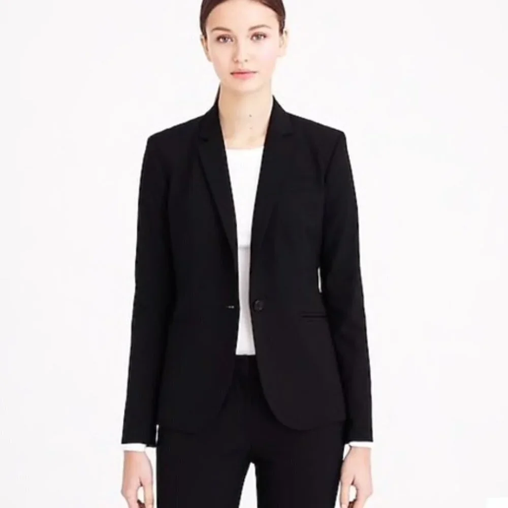 J.Crew Black One Button Blazer Size 2